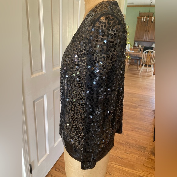TWIGGY LONDON Sheer Sequin Open Cardigan. XL RUNS SMALL SO SPARKLY! - Picture 2 of 7